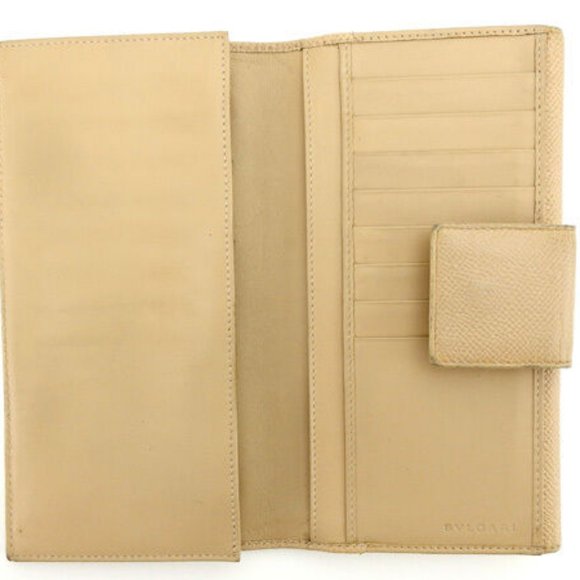 Bvlgari Wallet Purse Long Wallet Beige Silver Woman Authentic Used - Picture 6 of 6